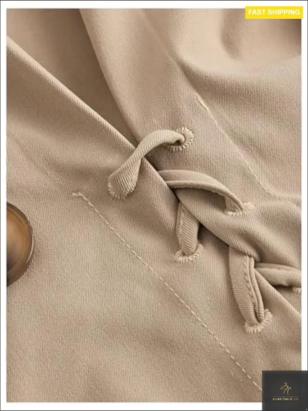 Trench Coat Lapel Double Breasted Puff Long Sleeve A-Line Jacket Outerwear - Picture 4 of 5